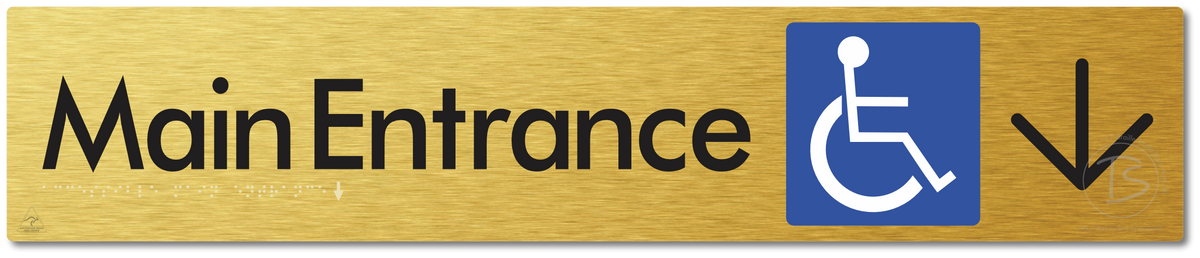 Accessible Main Entrance with Large Directional Arrow