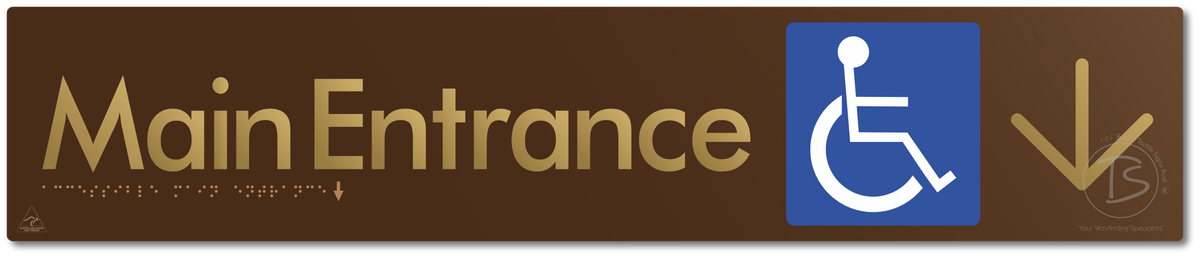 Accessible Main Entrance with Large Directional Arrow