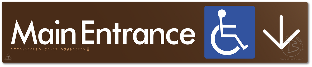 Accessible Main Entrance with Large Directional Arrow