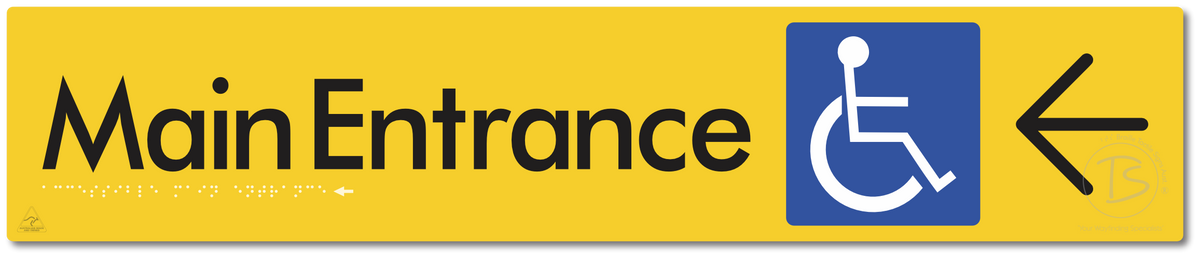 Accessible Main Entrance with Large Directional Arrow