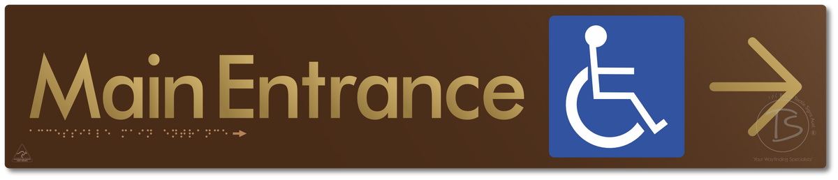 Accessible Main Entrance with Large Directional Arrow