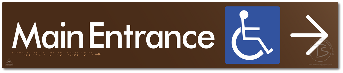 Accessible Main Entrance with Large Directional Arrow