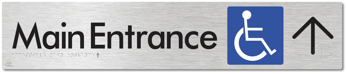 Accessible Main Entrance with Large Directional Arrow