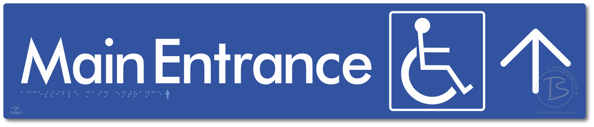Accessible Main Entrance with Large Directional Arrow