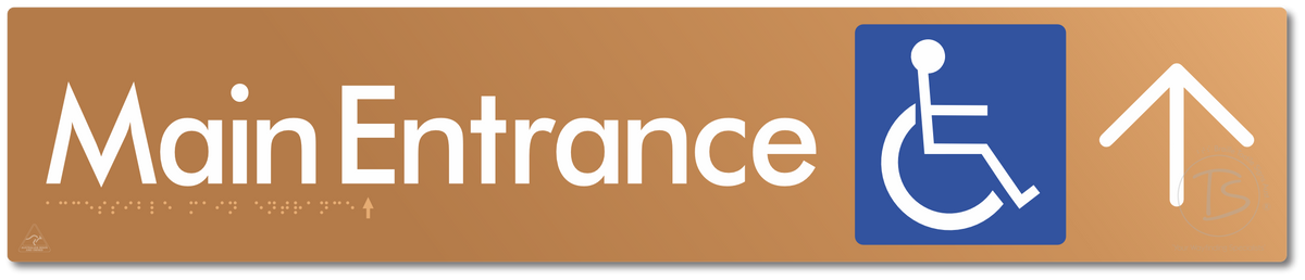 Accessible Main Entrance with Large Directional Arrow