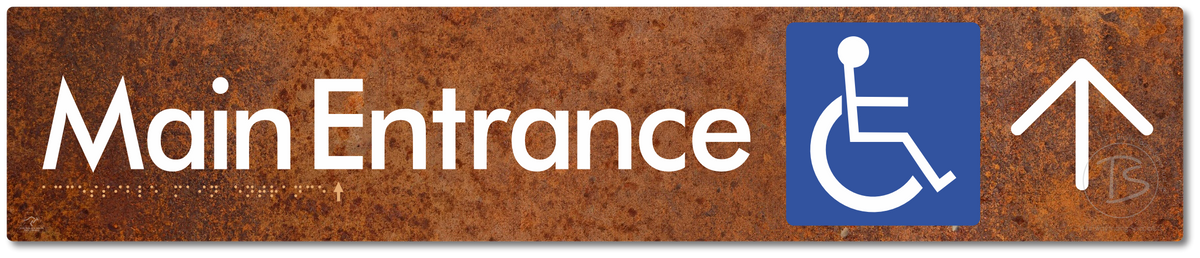 Accessible Main Entrance with Large Directional Arrow
