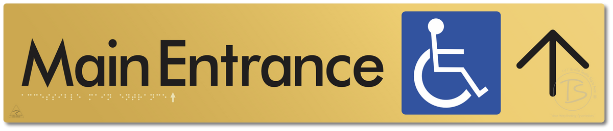 Accessible Main Entrance with Large Directional Arrow