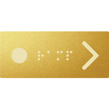 Hand Rail Button - Ramp (Left Hand Use) - Braille Tactile Signs Aust.