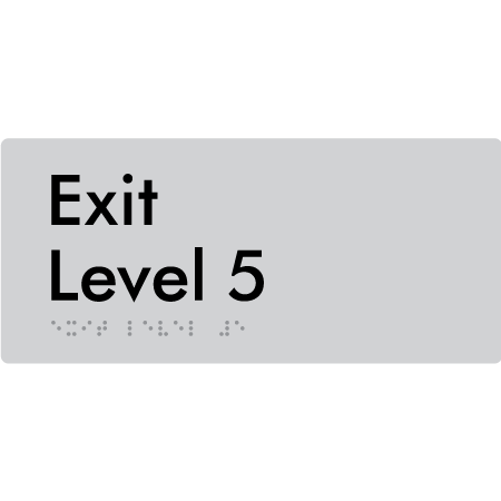 Exit Level 5 - Braille Tactile Signs Aust.