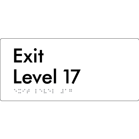Exit Level 17 - Braille Tactile Signs Aust.