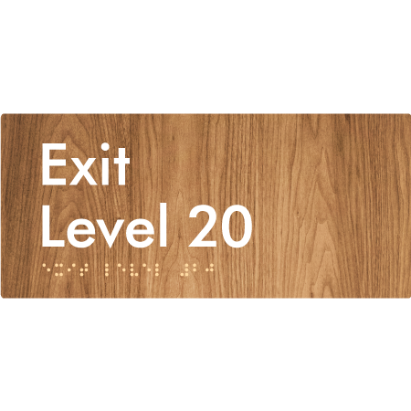 Exit Level 20 - Braille Tactile Signs Aust.