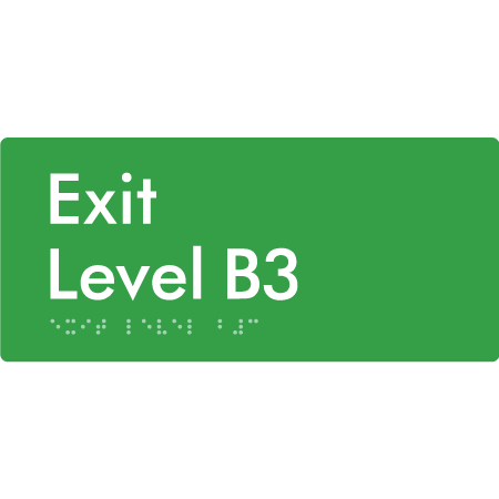 Exit Level B3 - Braille Tactile Signs Aust.