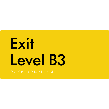 Exit Level B3 - Braille Tactile Signs Aust.