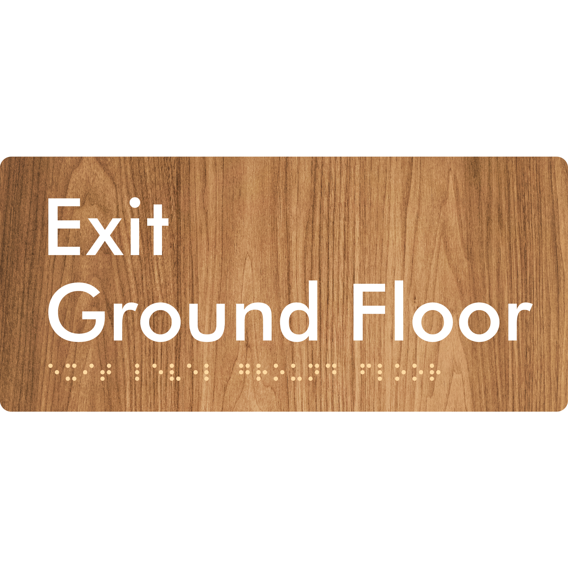 Exit Level Ground Floor - Braille Tactile Signs Aust.