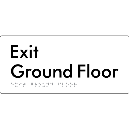 Exit Level Ground Floor - Braille Tactile Signs Aust.