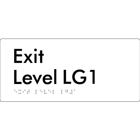 Exit Level LG1 - Braille Tactile Signs Aust.