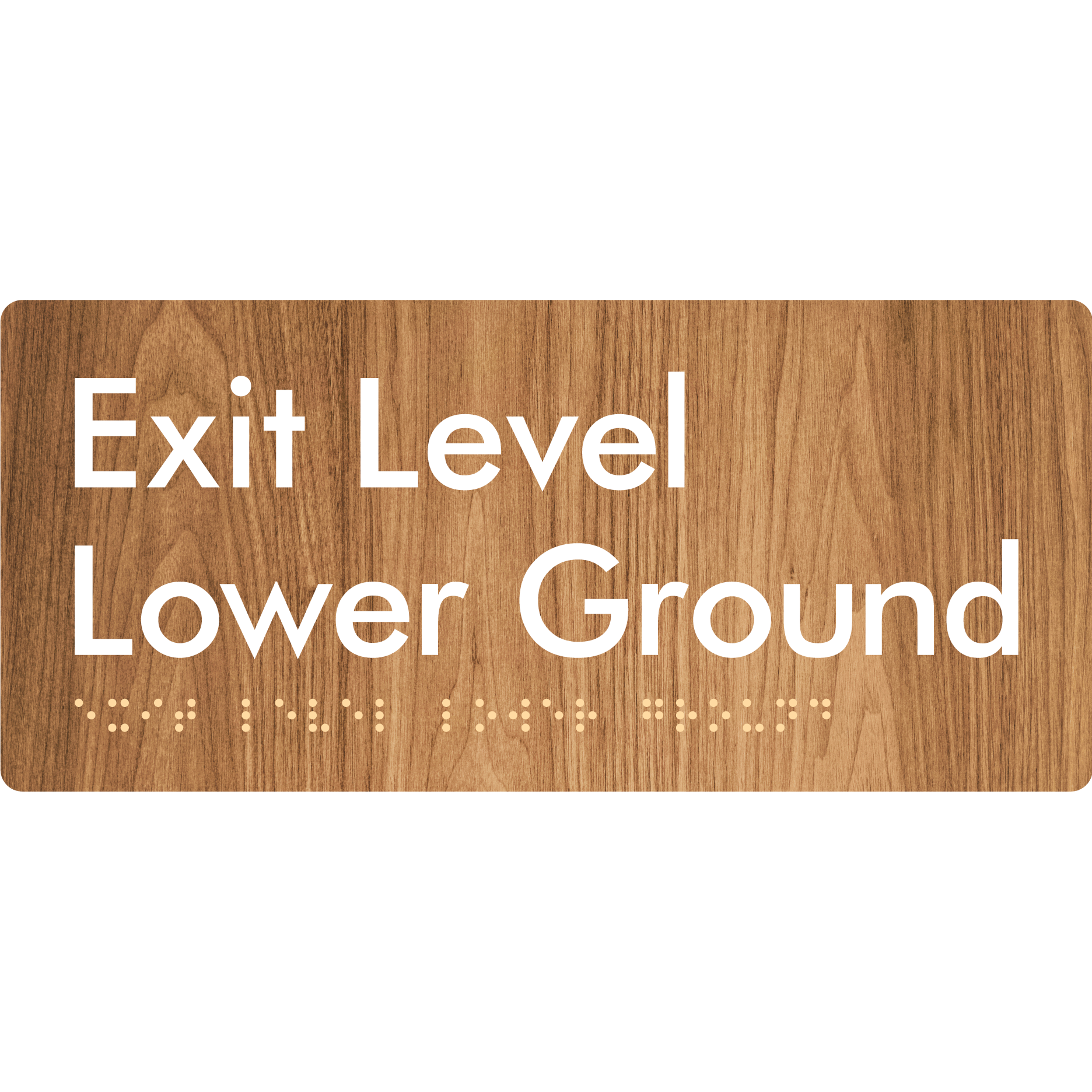 Exit Level Lower Ground - Braille Tactile Signs Aust.
