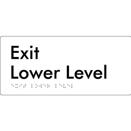 Exit Level Lower Level - Braille Tactile Signs Aust.