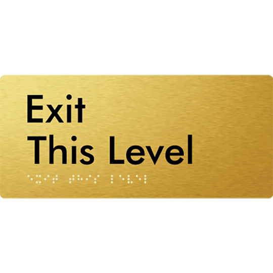 Exit This Level - Braille Tactile Signs Aust.