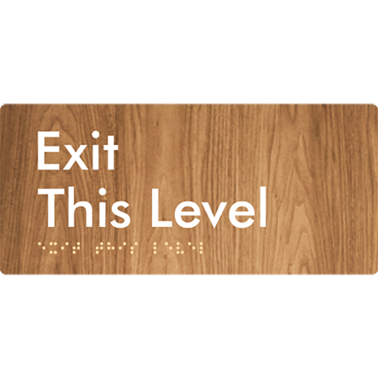 Exit This Level - Braille Tactile Signs Aust.