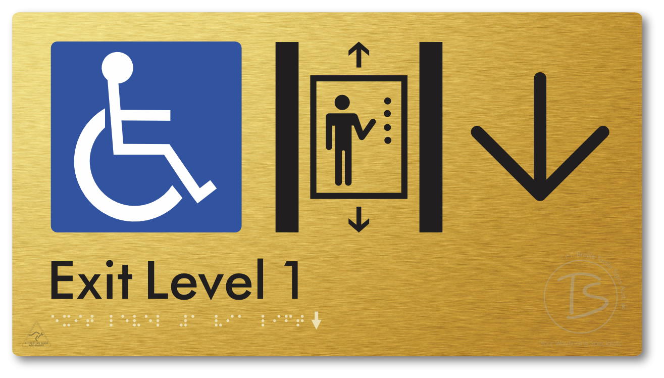 Exit Level 1 Via Lift with Large Arrow