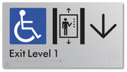 Exit Level 1 Via Lift with Large Arrow