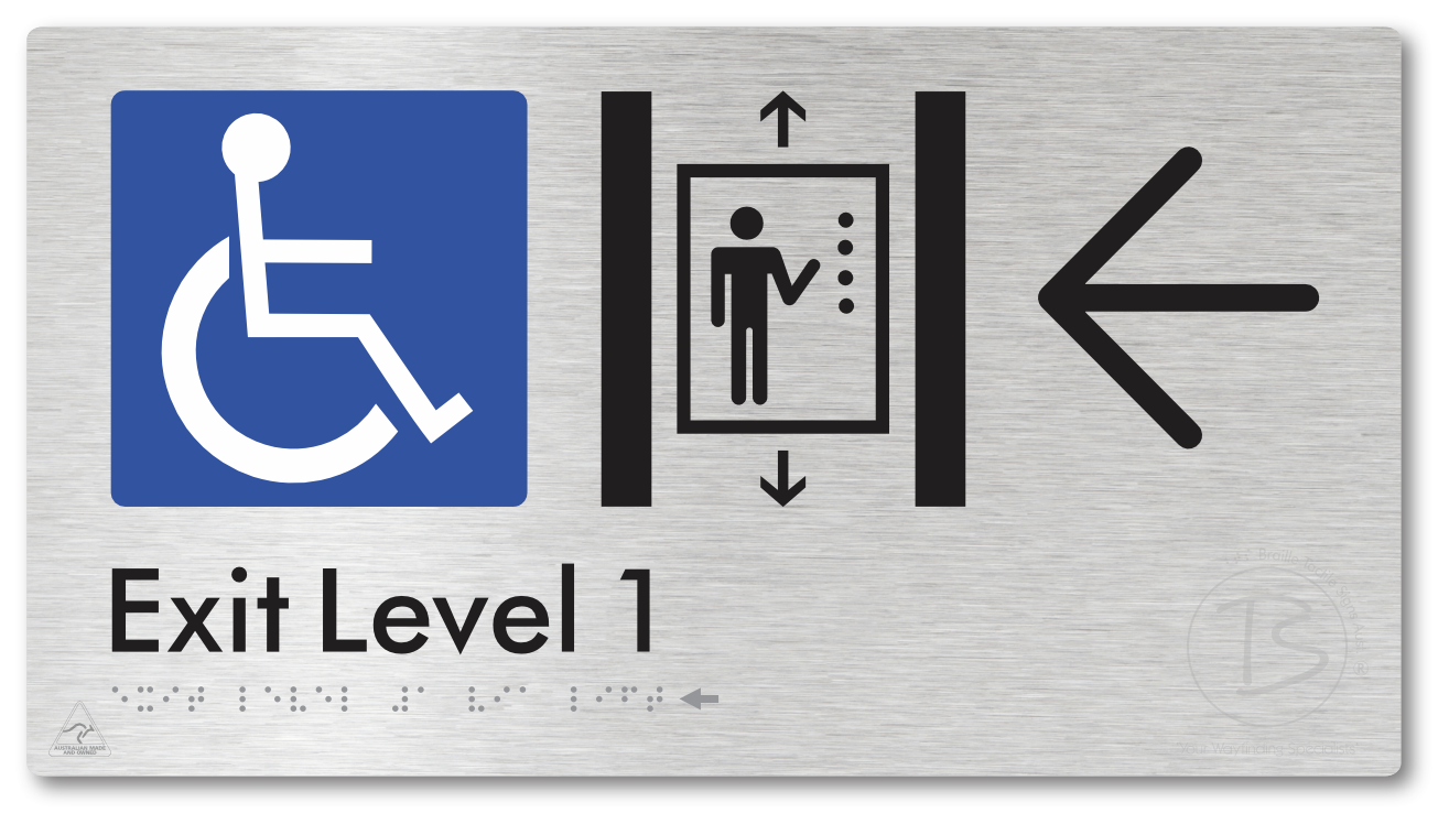 Exit Level 1 Via Lift with Large Arrow