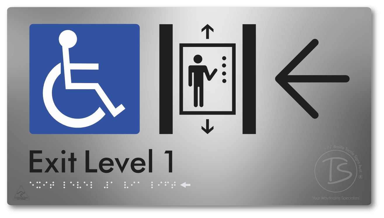 Exit Level 1 Via Lift with Large Arrow