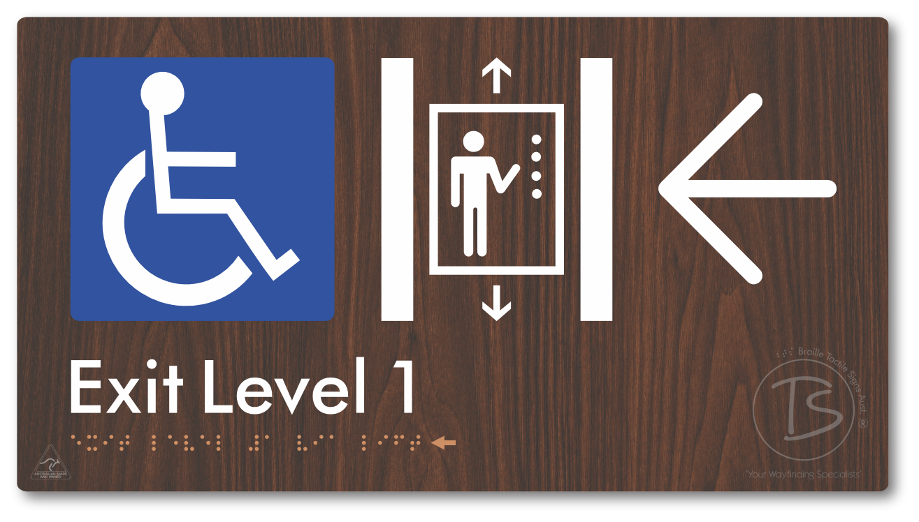 Exit Level 1 Via Lift with Large Arrow