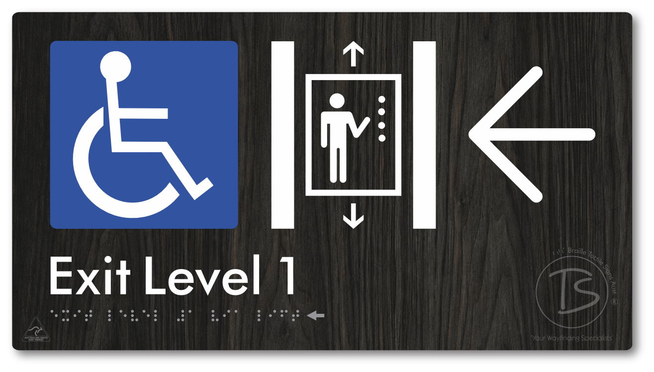 Exit Level 1 Via Lift with Large Arrow