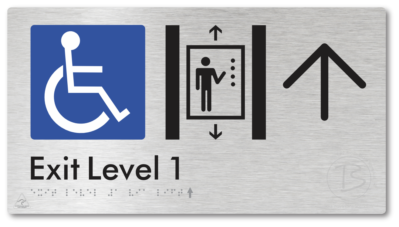 Exit Level 1 Via Lift with Large Arrow