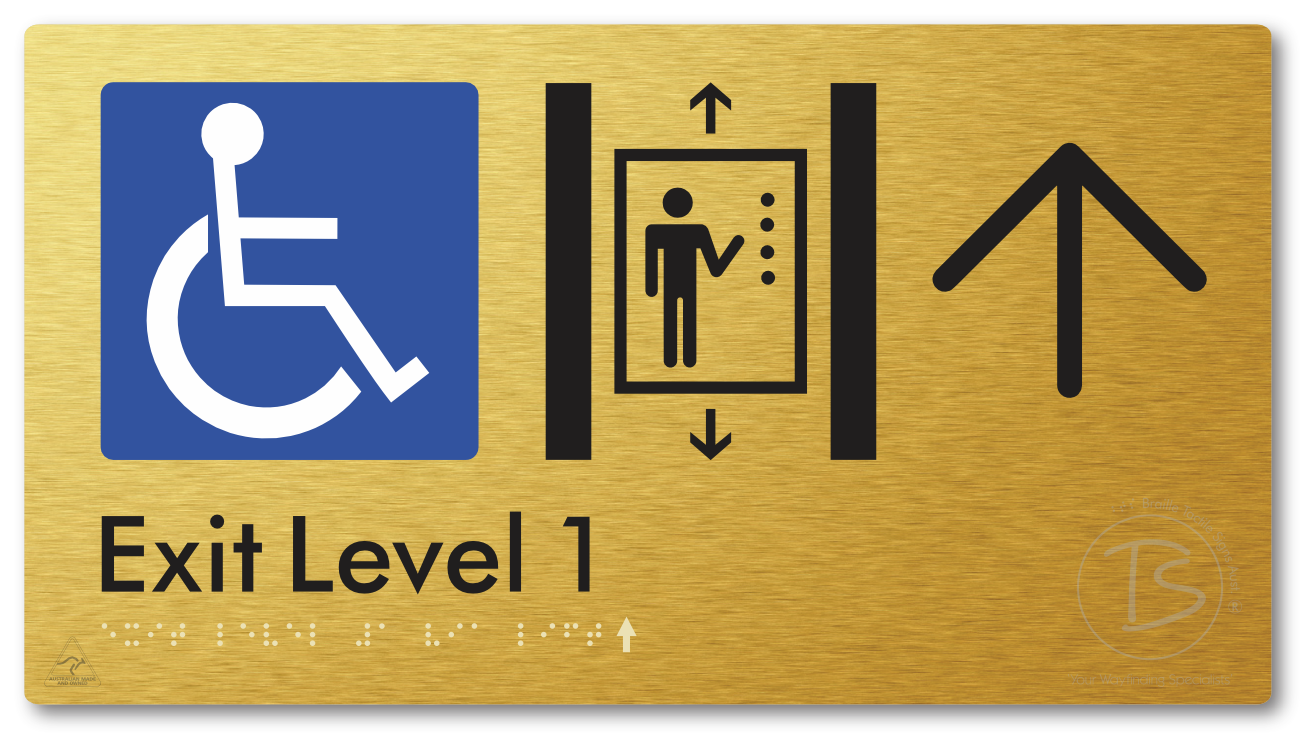 Exit Level 1 Via Lift with Large Arrow