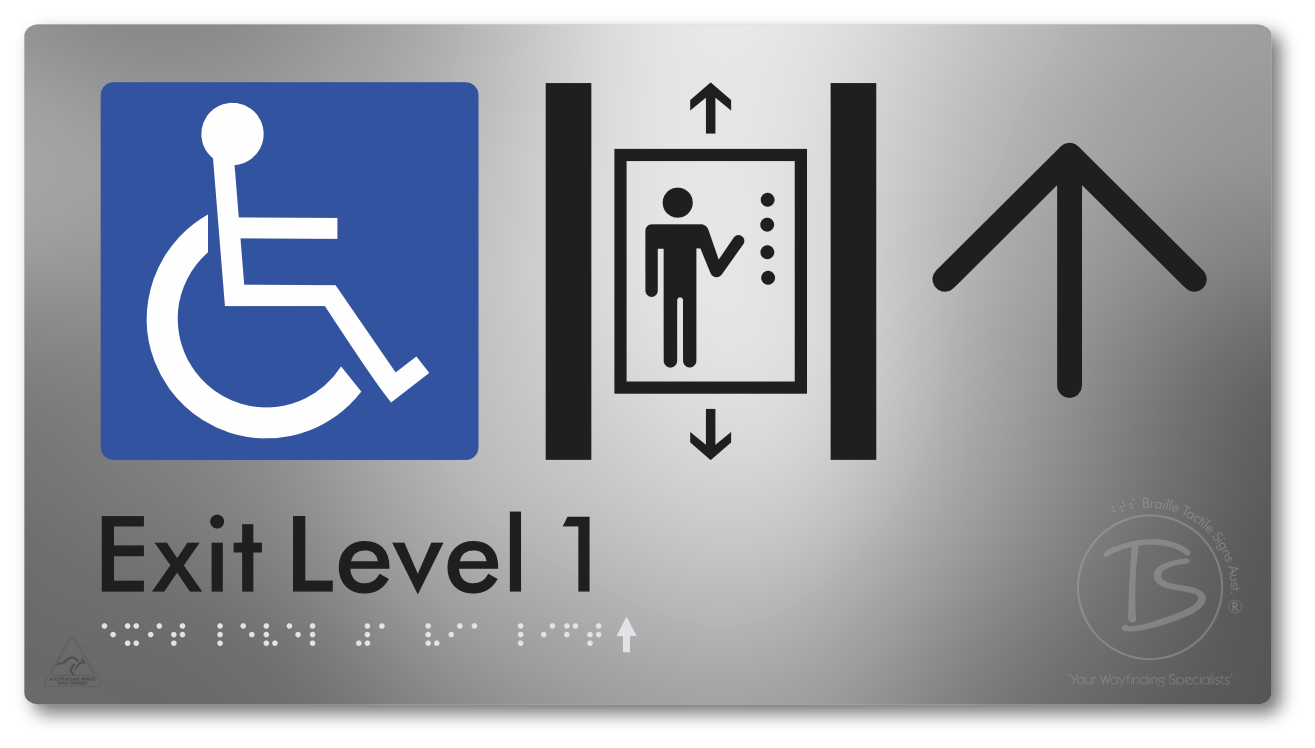 Exit Level 1 Via Lift with Large Arrow
