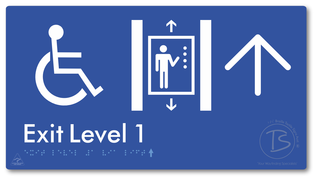 Exit Level 1 Via Lift with Large Arrow