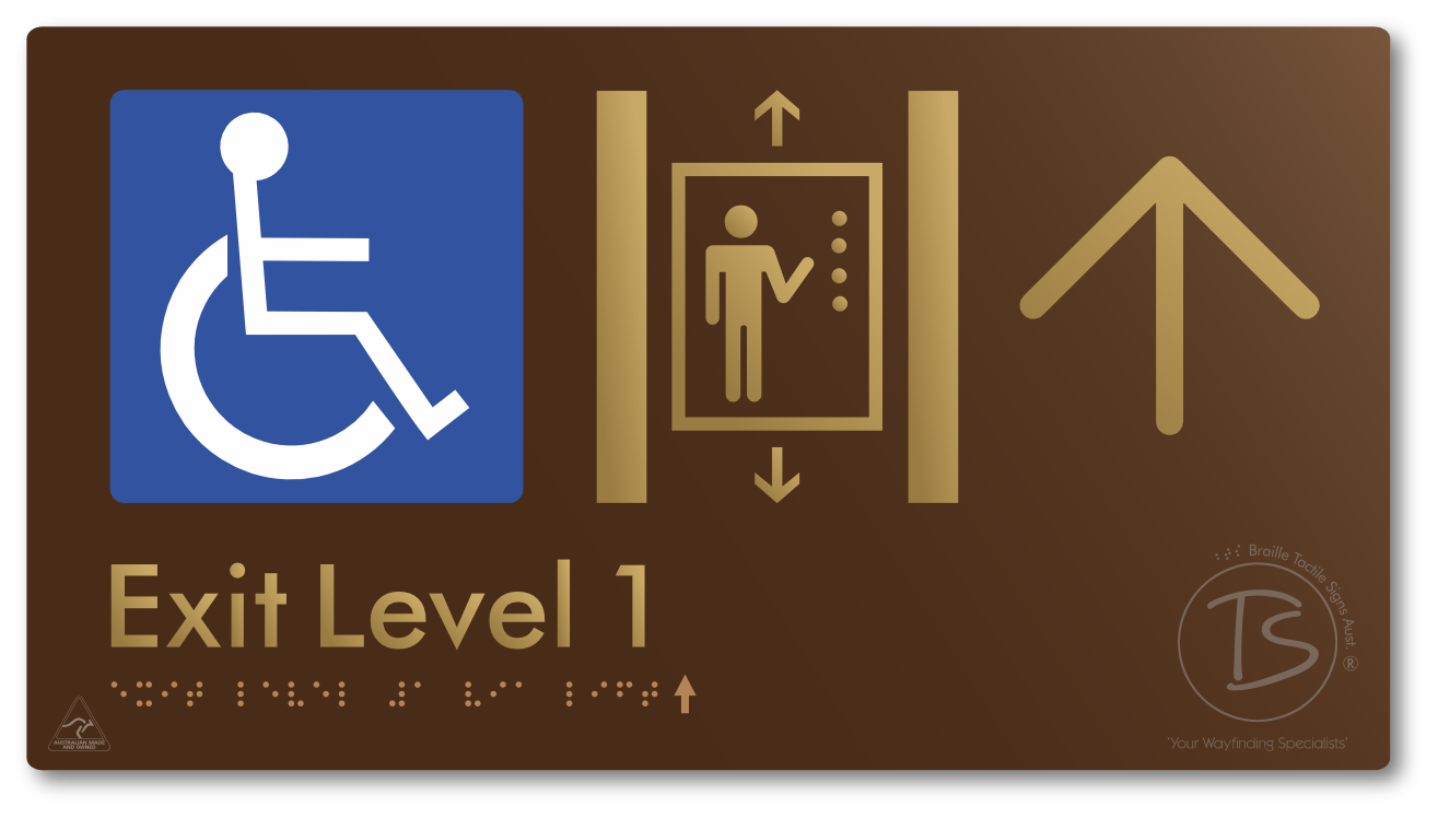 Exit Level 1 Via Lift with Large Arrow