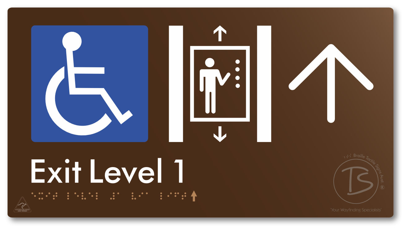 Exit Level 1 Via Lift with Large Arrow