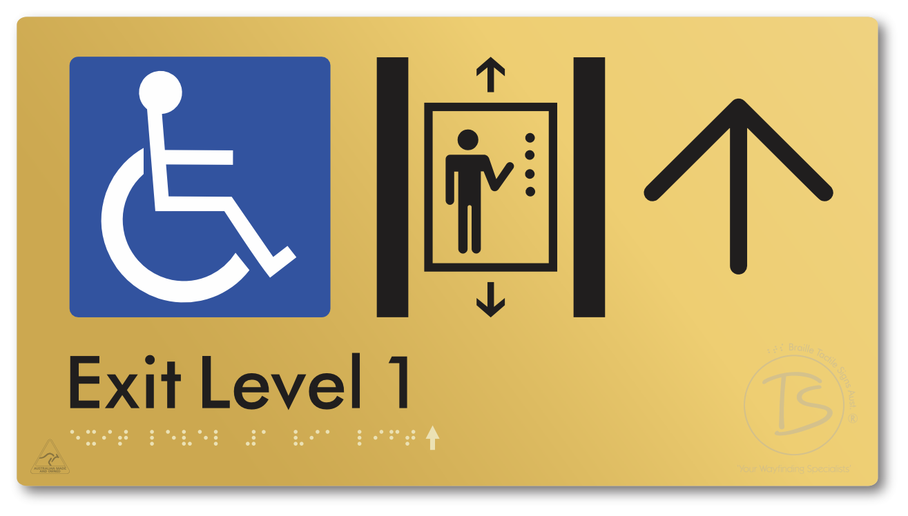 Exit Level 1 Via Lift with Large Arrow