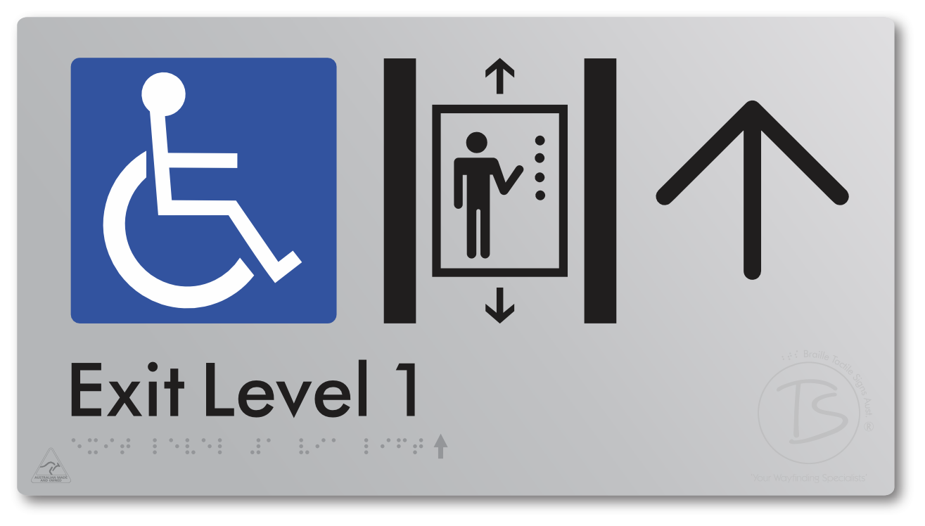 Exit Level 1 Via Lift with Large Arrow