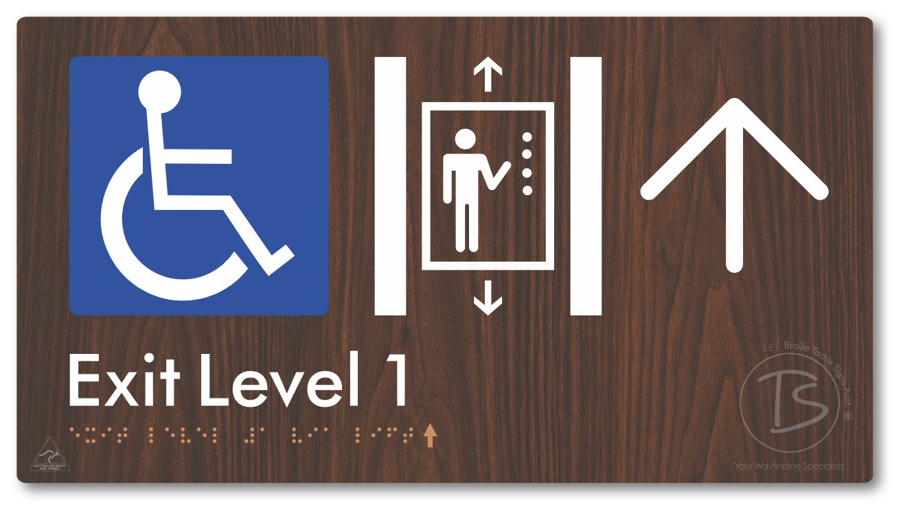 Exit Level 1 Via Lift with Large Arrow