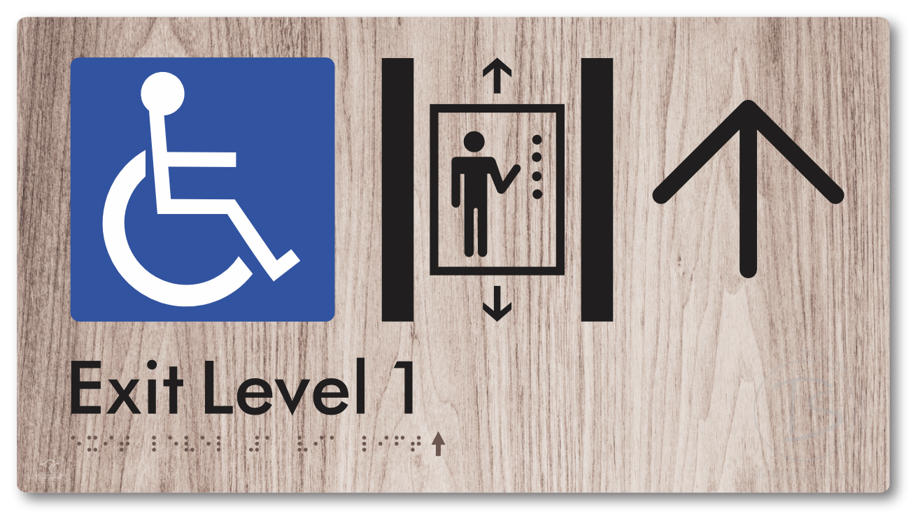 Exit Level 1 Via Lift with Large Arrow