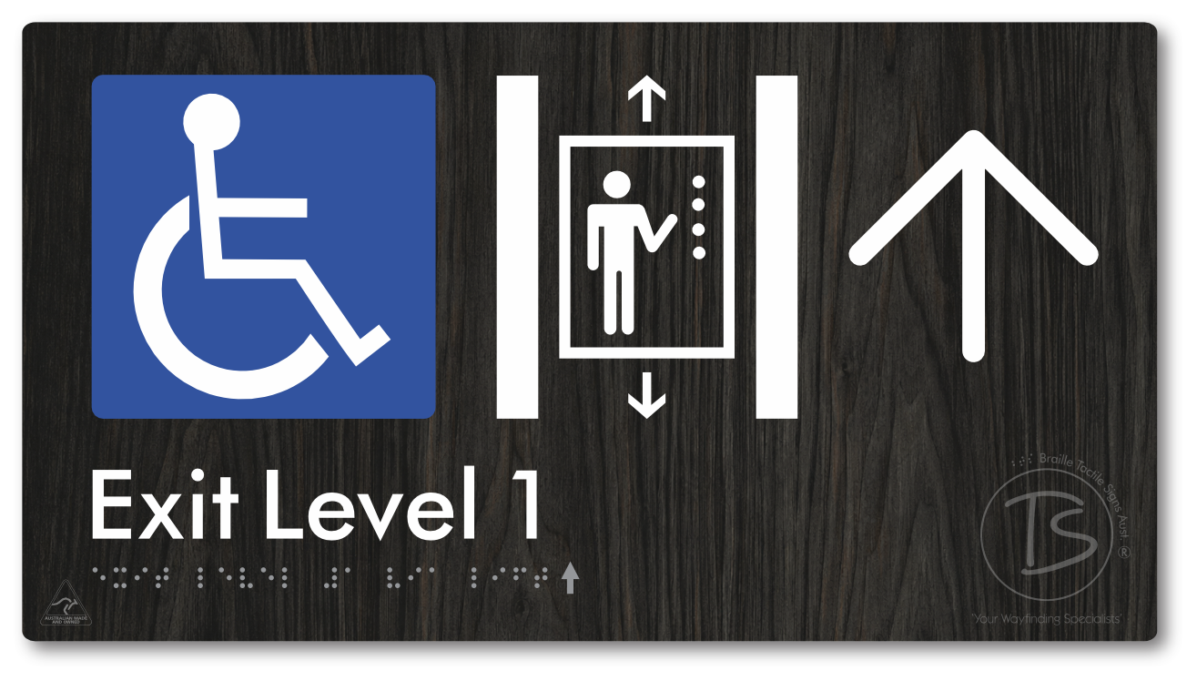Exit Level 1 Via Lift with Large Arrow