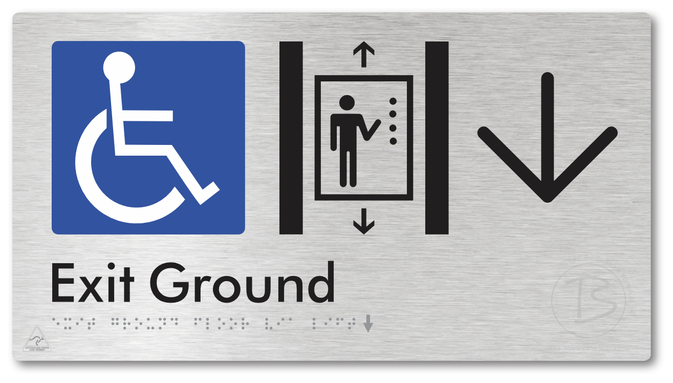 Exit Level Ground Via Lift with Large Arrow