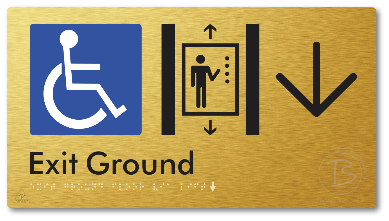 Exit Level Ground Via Lift with Large Arrow