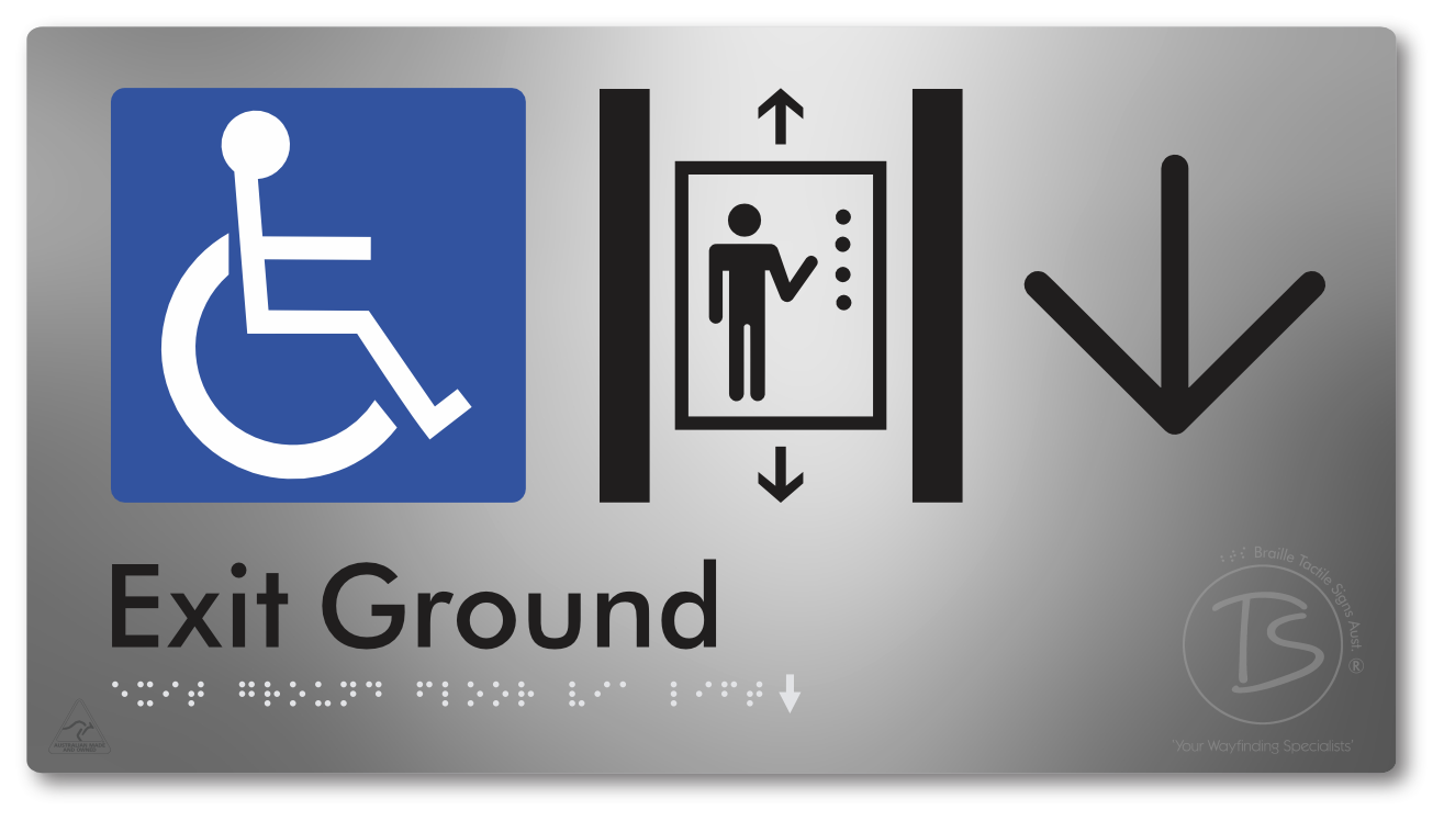 Exit Level Ground Via Lift with Large Arrow