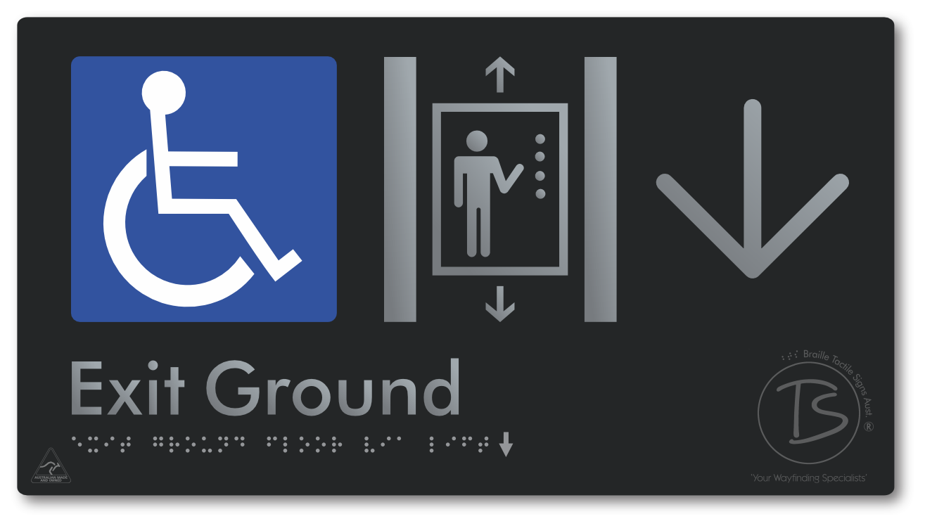 Exit Level Ground Via Lift with Large Arrow