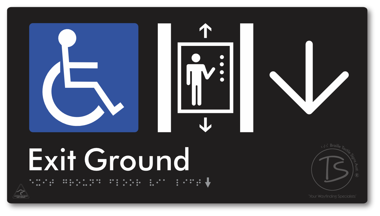 Exit Level Ground Via Lift with Large Arrow