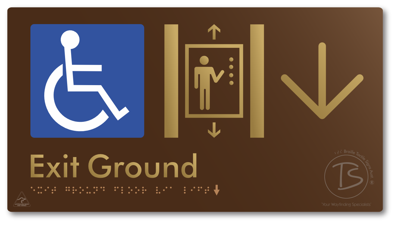 Exit Level Ground Via Lift with Large Arrow