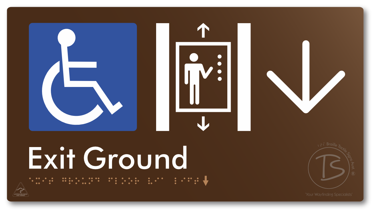 Exit Level Ground Via Lift with Large Arrow