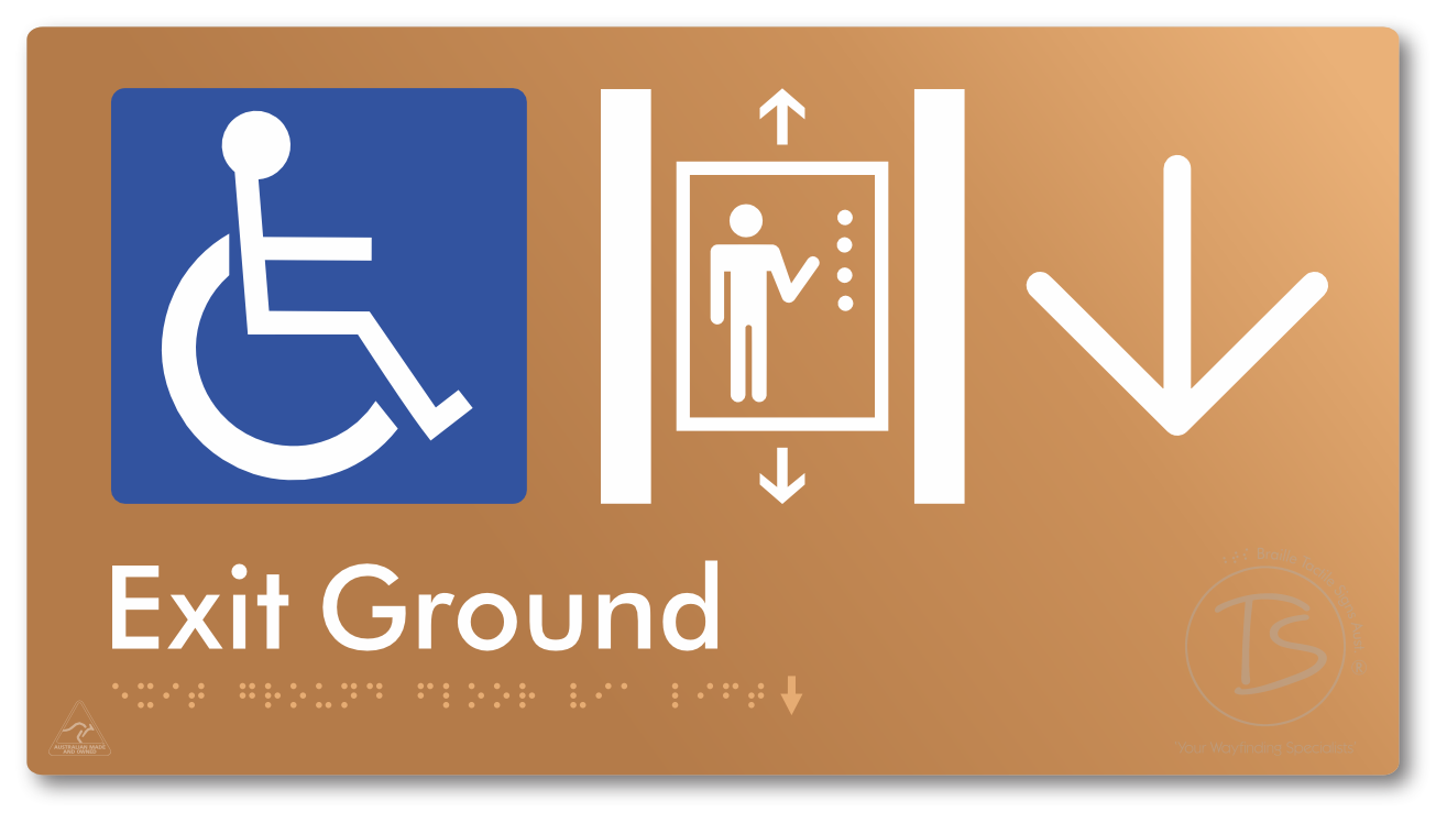 Exit Level Ground Via Lift with Large Arrow
