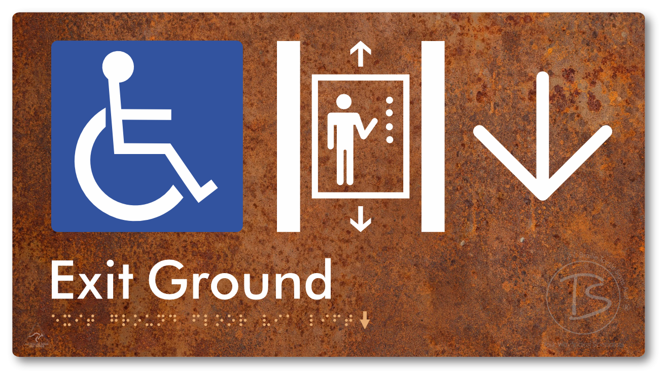 Exit Level Ground Via Lift with Large Arrow